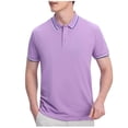 thumbnail image 2 of asjyhkr Mens Button Golf Shirts Short Sleeve Classic Stretch Pullover Moisture-Wicking Fashion Collared T-Shirts, 2 of 5