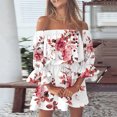 thumbnail image 2 of Ketyyh-chn99 Robes Femmes 2024 Robe d'Été Robe Extensible Robe maxi à Imprimé Floral à Manches Courtes Rouge Melon D\'eau,2TG, 2 of 5