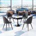 thumbnail image 2 of Homy Casa 2-Pack Armless Upholstered Accent Chairs with Round Back, Grey Fabric, 2 of 10