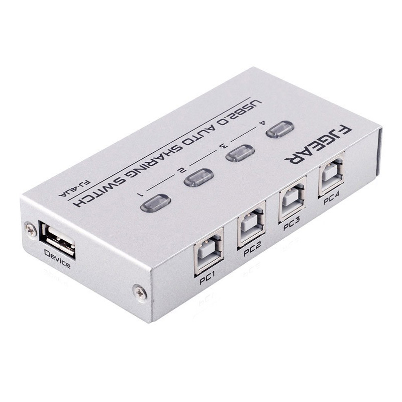 axGear 4 Port USB 2.0 Auto Sharing Switch HUB Selector Switcher For Printer
