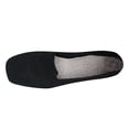 thumbnail image 2 of Womens Casual Shoes Large Size Knit Solid Color Simplicity Soft Sole Square Toe Flat Bottom Comfortable Breathable Mesh Walking Shoes Slip on Single Shoes Black, 2 of 5