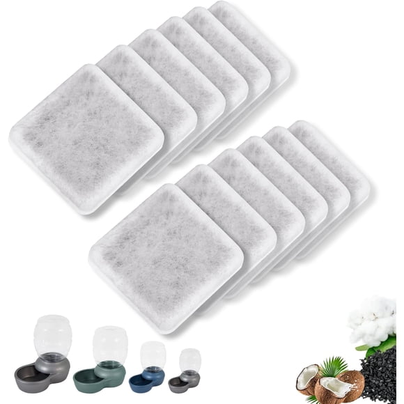 Kospetsin-Pet Water Fountain Charcoal Replacement Filters Compatible with Petmate Replendish Mason Gravity Waterers, Automatic Water Dispenser for Dog Cat Water Bowl Filters(12 Pack)