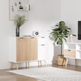 thumbnail image 2 of HOMCOM Sideboard Storage Cabinet with Drawer, White and Nature Wood, 2 of 7