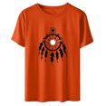 thumbnail image 5 of Dadaria Chemise Orange pour Femmes Hauts Manches Courtes T-Shirt Col Rond Attrape-Rêves d'Été Blouses 2TG, 5 of 5