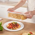 thumbnail image 1 of Wzzjkit Cereal Containers Storage, Spaghetti Storage Box, Transparent Cooking Box with Spoon, Microwavable, Kitchen Pasta Storage Box for Refrigerator Organization, Rice Storage Container, 1 of 9