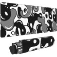 thumbnail image 1 of Black and White Mouse Pad 31.5”x11.8” Geometric Design Extended Large Mousepad Keyboard Mouse Mat Desk Pad Non-Slip Rubber Base Stitched Edge Large XXL Mousepad for Gaming Laptop Computer Desktop, 1 of 6