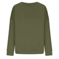 thumbnail image 4 of Mefallenssiah Mode Chandail Décontracté à Manches Longues à Col Rond pour Femmes, Coupe Ample, Hauts Blouse Vert Armée TG, 4 of 5