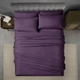 thumbnail image 3 of Ensemble de draps de luxe Swift Home 6 pièces avec taie d'oreiller additionnelle, Queen, Aubergine, 3 of 8