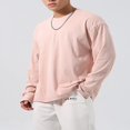 thumbnail image 3 of Loose Fit Crewneck Tops for Men in Solid Color for Spring, 3 of 5