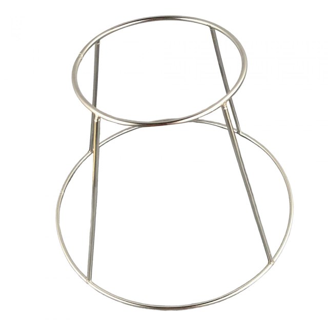Seafood Tray Rack Snack Food Platter Stand made of durable stainless steel with a round, multifunctional design. The rack features two circular levels for holding plates, allowing for convenient access to food from both levels. Its stable bottom ensures secure placement on various surfaces. Ideal for use in coffee shops, seafood restaurants, or home kitchens. Dimensions: 27cm x 20cm x 15cm.