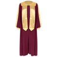 thumbnail image 3 of RUNQHUI Unisex Adult Choir Robe for Church Baptism V-neck Long Sleeve Christian Priest Robe Graduation Gown Costumes Burgundy M, 3 of 7