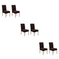 thumbnail image 2 of Youkk 2pcs/set Dirt-proof Velvet Chair Covers - Exquisite Craft Elastic Belt Machine Washable Dining Room Brown 2 pcs 3Set, 2 of 6
