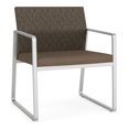 thumbnail image 1 of Fauteuil d'Invité Surdimensionné Gansett pour Réception et Attente / Acier Argenté / Brun / Brun, 1 of 5