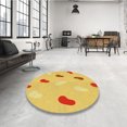 thumbnail image 4 of Ahgly Company Tapis d'Intérieur Lavable à la Machine, Carré, Transitionnel, Jaune Audacieux, Tapis de Zone, 7 Pieds Carré, 4 of 7