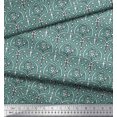 thumbnail image 2 of Soimoi Polyester Crepe Fabric Leaves & Floral Block Fabric Prints by Yard 52 Inch Wide, 2 of 3