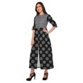 thumbnail image 3 of Moomaya Robe Kurti d'Été à Manches Courtes Imprimée, Tunique Ligne A pour Femmes, 3 of 5