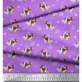 thumbnail image 3 of Soimoi Purple Moss Georgette Fabric Bird,Paw & Cocker Spaniel Dog Decor Fabric Printed Yard 42 Inch Wide, 3 of 3