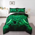 thumbnail image 1 of Erosebridal Green Gamepad Bedding Toddler Comforter Set, Gradient Geometric Down Comforter, Gaming Sports Decor, Breathable, 1 of 7