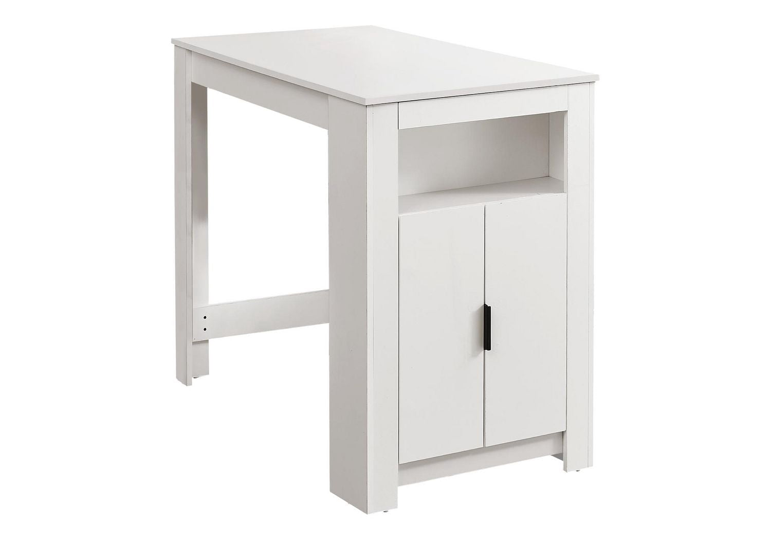 Monarch Specialties Table A Manger, 48" Rectangulaire, Hauteur Du Comptoir, Cuisine, Petit, Rangement, Stratifié Blanc, Contemporain