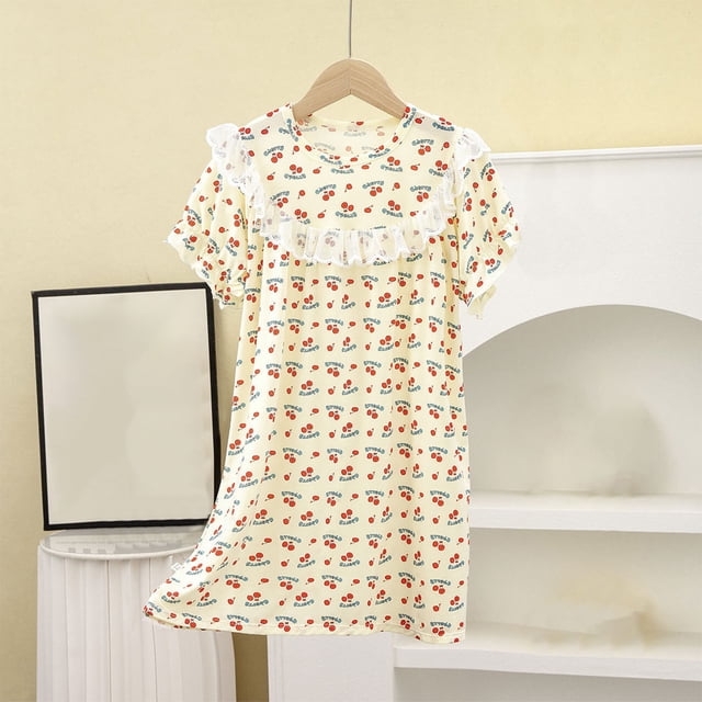 LOVZFMLL Jupe Princesse à Manches Longues en Dentelle à Volants Col Rond Broderie Nœud pour Filles Automne et Printemps