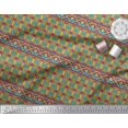 thumbnail image 3 of Soimoi Green Velvet Fabric Aztec Geometric Print Fabric by the Yard 58 Inch Wide, 3 of 3