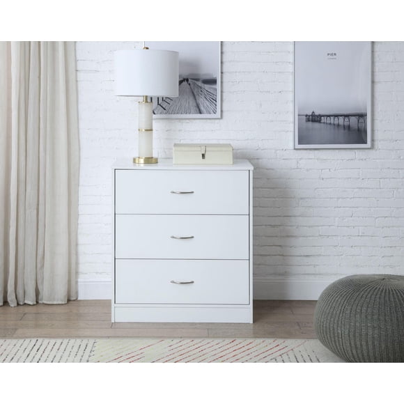 Mainstays Commode à 3 Tirois, Blanc