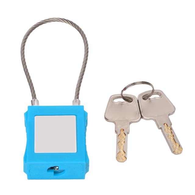 Lockout Tagout Kit, Robust Heavy Duty Lockout Cable Compact Insulating Durable 85mm Shackle With 2 Key For Enterprise Management Blue