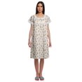 thumbnail image 1 of Moomaya Short Sleeve Nightdress For Ladies Printed Button Placket Nightwear, 1 of 4