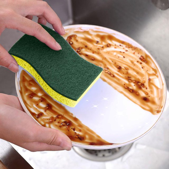 Feltree 6pc Wood Pulp Sponge Blue Scouring Cloth Kitchen Dishwashing Pot Cleaning Wood Pulp Sponge