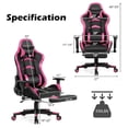 thumbnail image 3 of Goplus Massage Gaming Chair Reclining Swivel Racing Office Chair with Footrest Pink, 3 of 10
