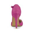 thumbnail image 2 of BLISSFUL STEP Women's Shoes Round Toe Stiletto Heel T-Strap Sandals Hot Pink 7, 2 of 7