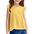thumbnail image 1 of WEIYLL Girls T-Shirts Basic Ruffle Fly Sleeve Cute Tunic Crewneck Summer Casual Child Tee Tops for 2-3 Years, 1 of 5