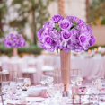 thumbnail image 2 of CHOK Artificial Flower Kissing Balls for Wedding Table Centerpieces 10Pcs 14.2 Large White Fake Roses Hydrangea Flower Arrangement, 2 of 8