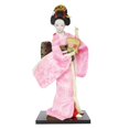 thumbnail image 4 of 12" Japanese Geisha Collectible Figurine Lady Statuette for Home Table Shelf Pink, 4 of 8