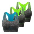 thumbnail image 1 of FAIWAD Women's 3 Pack Racerback Workout Tank Tops Basic No Underwire Athletic Stretch Padded Bralettes, 1 of 8