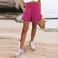 thumbnail image 2 of FNFYFH Clearance Womens Running Loose Fit Solid Color Summer Training Shorts Quick Dry Athletic Shorts，Hot Pink, 2 of 7