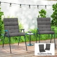 thumbnail image 2 of Outsunny Outdoor Chair Cushion with Ties, Button Tufted for Garden, Grey, 2 of 10