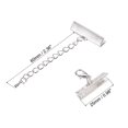 thumbnail image 2 of Unique Bargains 10Set Ribbon Crimp Clamp Ends Lobster Claw Clasps & Chain 25mm Silver Tone for DIY, 2 of 7