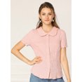 thumbnail image 2 of INSPIRE CHIC Chemise Douce pour Femme Vintage à Col Poupée Doux Boutonnée, 2 of 4