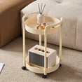 thumbnail image 1 of Table d'Appoint Étagère de Rangement Table Basse Table de Chevet Chariot de Rangement Support de Rangement Mobile pour Chambre Salon Bureau Assemblage Requis, 1 of 6