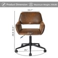 thumbnail image 3 of Homy Casa Chaise de Réception à Hauteur Réglable - Fauteuil Pivotant Rembourré Moderne pour Affaires, Suède Brun, 3 of 6