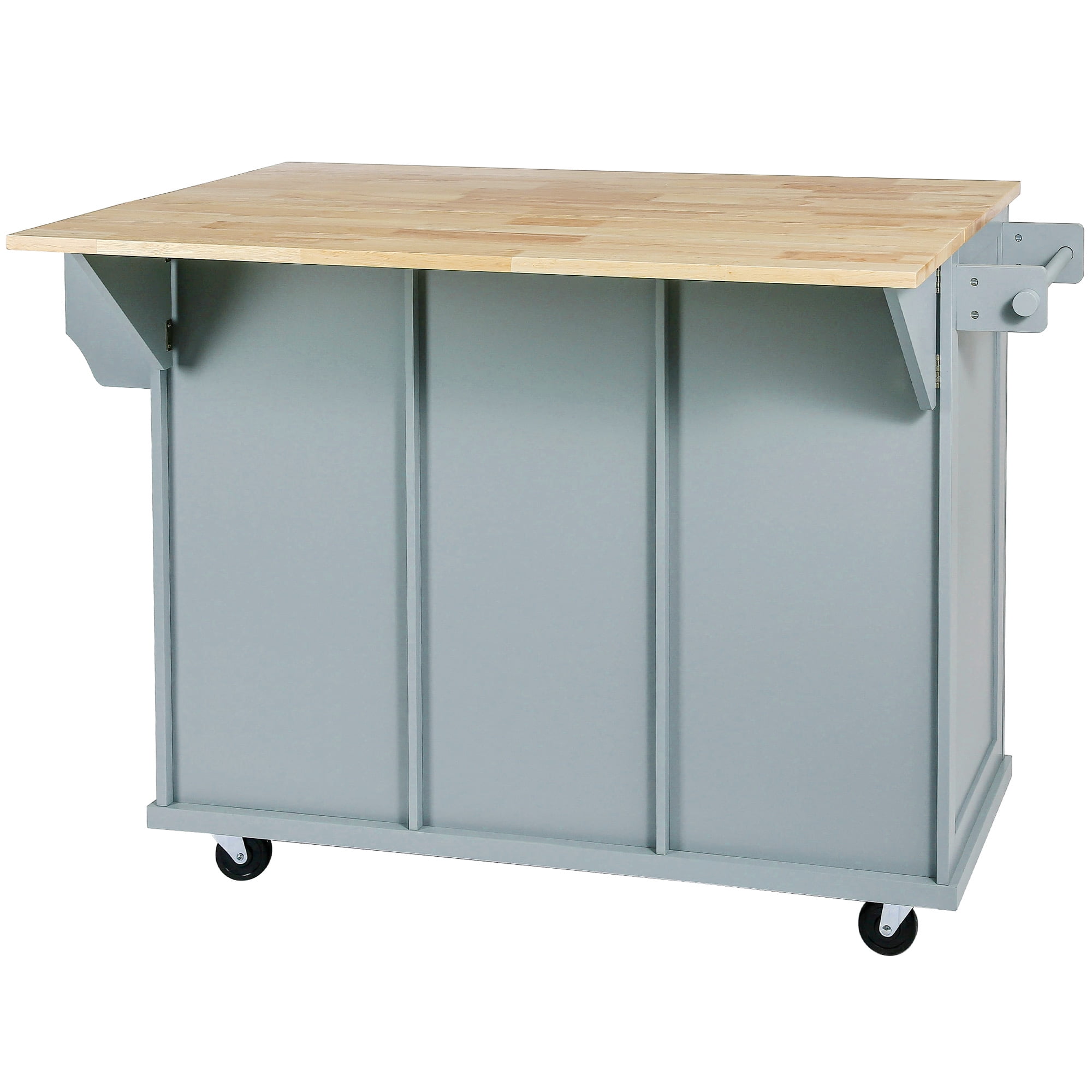 Îlot de cuisine Homy Casa, plateau pliable, 3 tiroirs, rangement, bleu