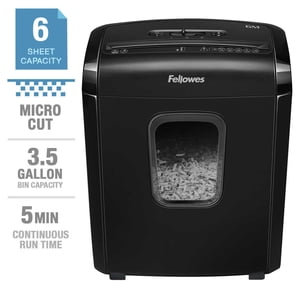 Fellowes Micro shred 6M Micro-cut Shredder (Black)