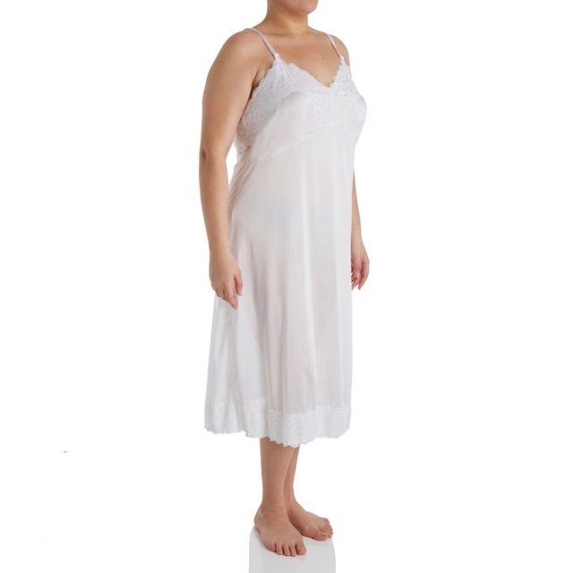 Women's Shadowline 1360 Plus Size Full Slip with Wide Lace (White 46)