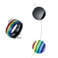 thumbnail image 4 of Stainless Steel Enamel Rainbow LGBT Ring Lesbian Gay Ring, 4 of 6