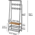 thumbnail image 4 of Hallway Coat Rack With Bottom 3-Tier Shoe Bench, Standing Metal Hall Tree Garment Rack Storage Shelf  4-in-1 Hall Trees Shoe Bench with 2 Rows-10 Hooks, 4 of 8
