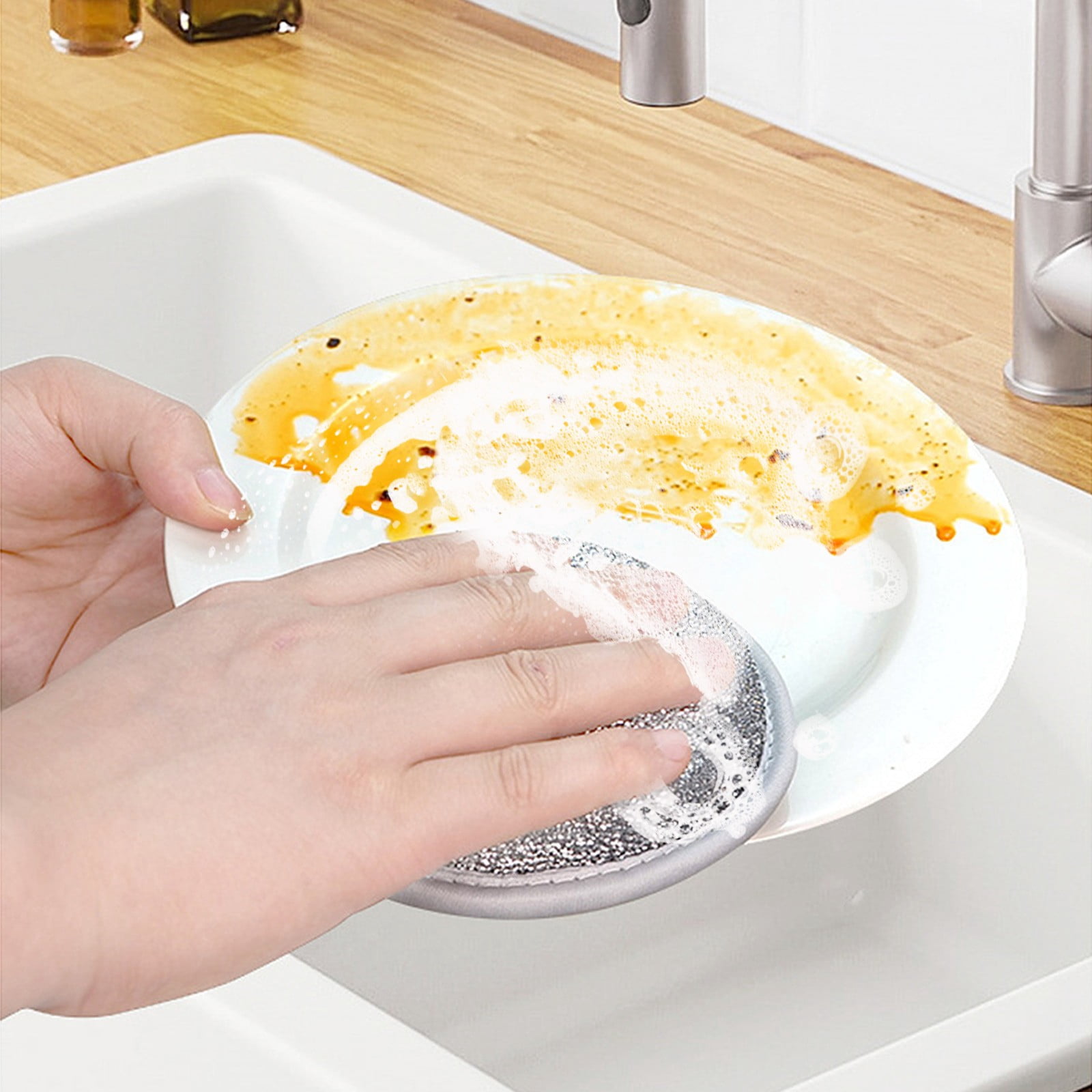 Danhjin Cleaning Supplies 5PC Sponge Block Double-sided Steel Dishwashing Oil Kitchen Specific Cloth Cleaning Dishwashing Sponge Wipe Sponges