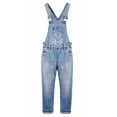 thumbnail image 1 of KIDSCOOL SPACE Girls Washed Distressed Denim Ripped Cotton Jean Overalls,Light Blue,11-12 Years, 1 of 8