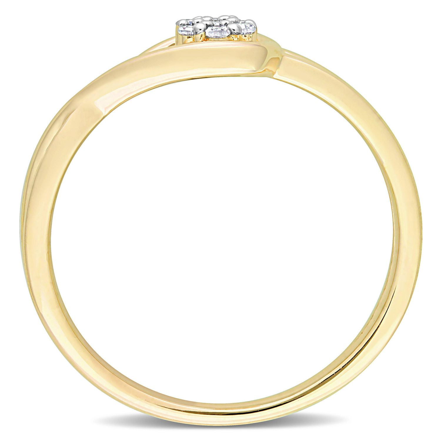 Bague de Promesse infini Miabella d'accent de diamant en Argent Sterling Plaqué Jaune