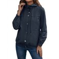 thumbnail image 2 of Dvkptbk Veste à Capuche pour Femmes Imperméable à Contraste de Couleurs Coupe-Vent en Solde, 2 of 5